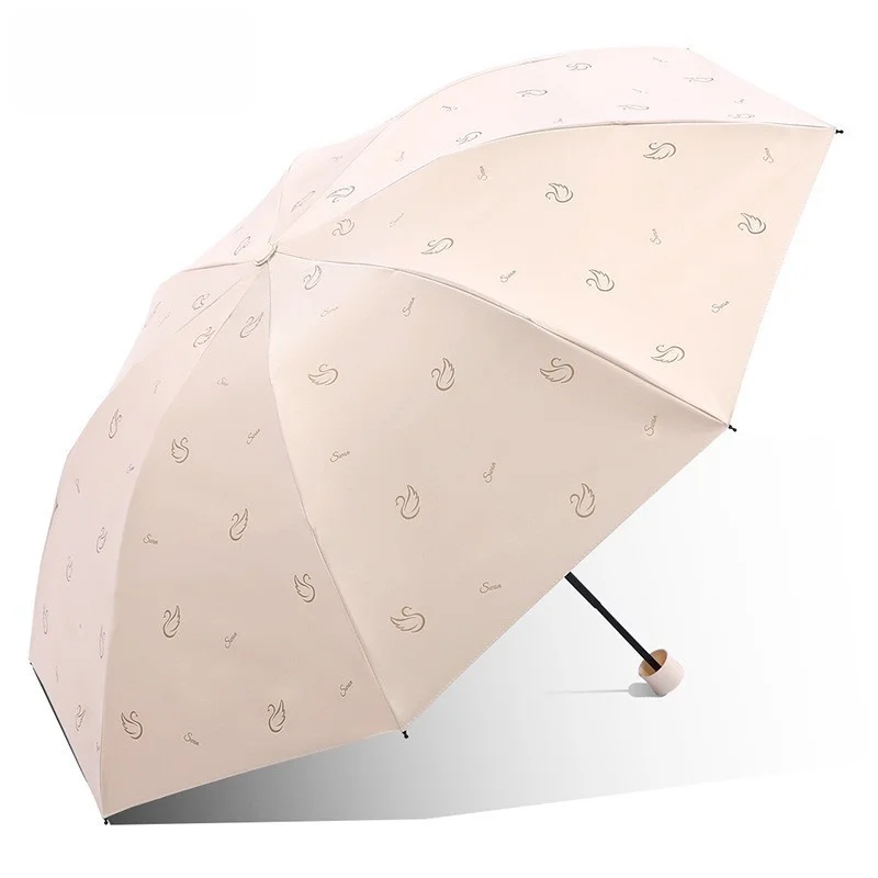 

Portable Lightweight Heaven Umbrella Bla Glue Sunscreen UV Protection Rain And Sun Dual Purpose Umbrella Swallow Love Song