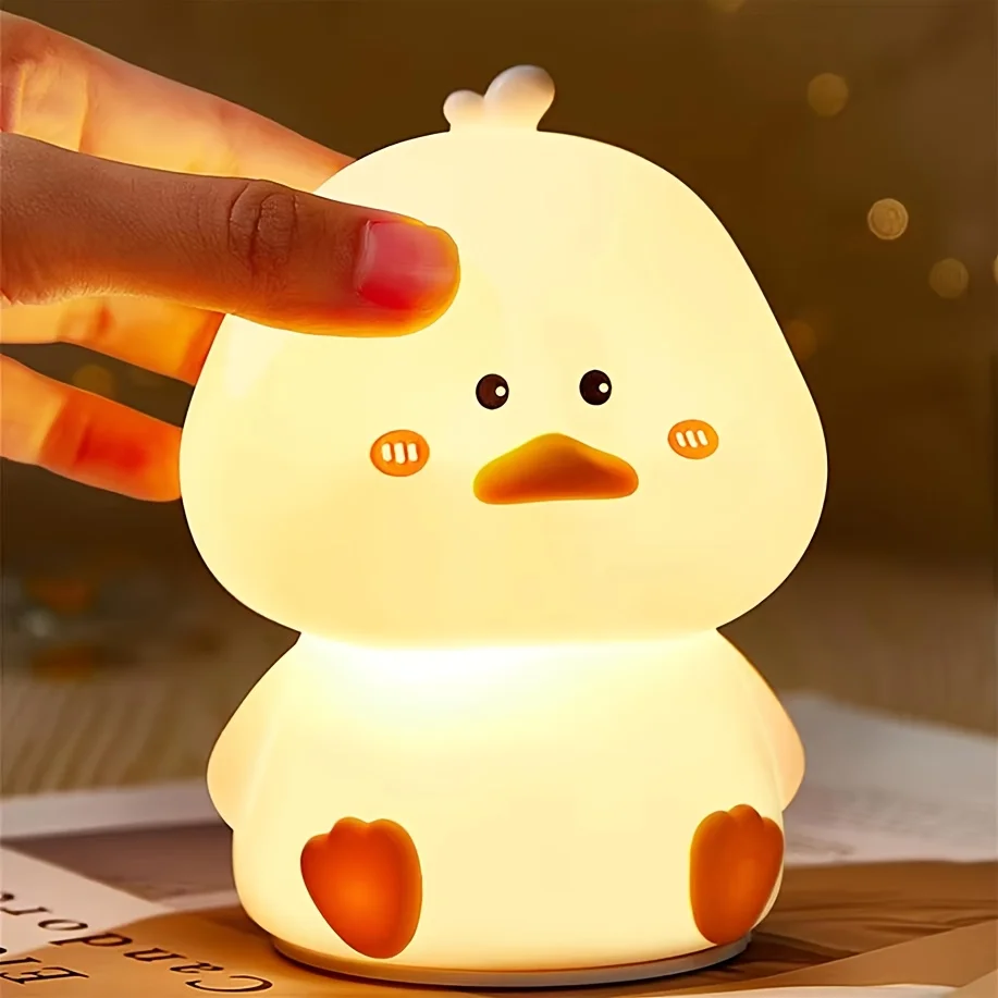Cute Duck Night Light,Touch-Control Dimmable Bedside Lamp,Timer Desk Lamp,Chargeable.Mood Lighting Home Decor,Perfect Gift.