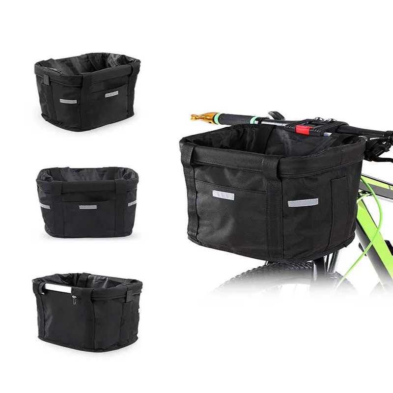 Bicycle Equipment For Mountain Bike Bicycle Front Basket Removable Waterproof Bike Handlebar Basket Pet Carrier Frame Bag