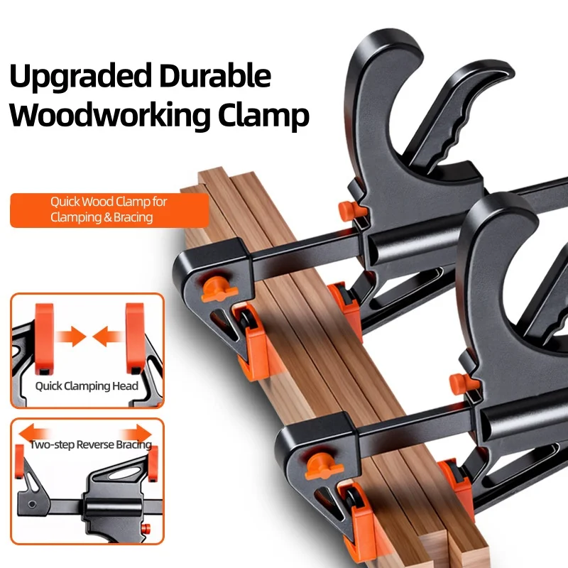  5/10/15 4-Inch Ratchet Release F Type Clamp Heavy-Duty Solid Bar Clamps Quick Release for Woodworking Durable Hand Tools