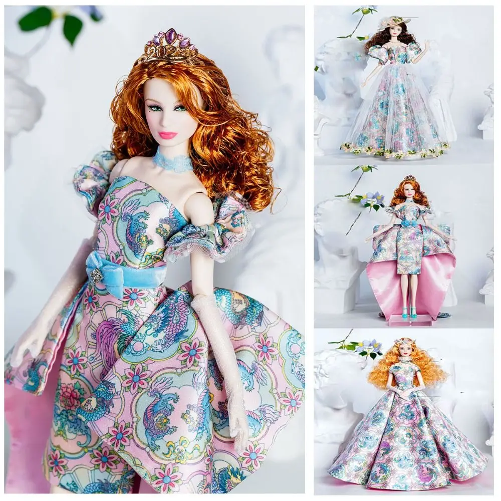 European Fashion Supermodel Doll Dresses with Shoes Hats Crown Lace Wedding Dresses for 1/6 BJD 30cm Supermodel Dolls