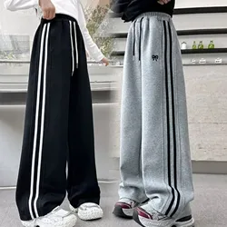 RAISE Junior Girl Sport Pant Spring Bow Elastic Wiast Baby Girl Sweatpant Side Stripe Pure Cotton Striaght Pant For 4-14Y Girl