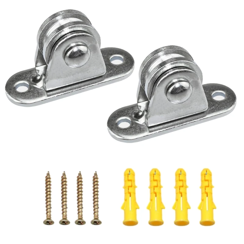 Quiet Bearing Cable Pulley Set Versatile Stainless Steel Cable Pulley Set Easy Installation Versatile Use 2pcs/set