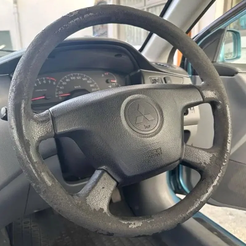 

custom Steering Wheel Cover For Mitsubishi Lancer GLX 2003 2004 2005 2006 DIY Car Steering Wheel Cover Black Leather Interior