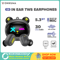 ONIKUMA T20 In Ear TWS Wireless Bluetooth Compatibility Earphones V5.3 Hifi Shocking Sound Headphones Gaming Headset With Mic