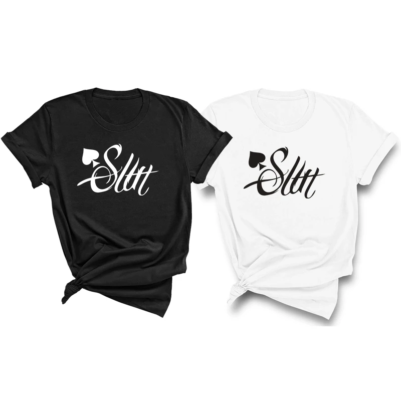 New Girl\'s Sexy Tshirt Fashion Queen of Spades Print T-Shirt Summer Women Girl\'s Shirts Top Tee Plus Size Casual Top