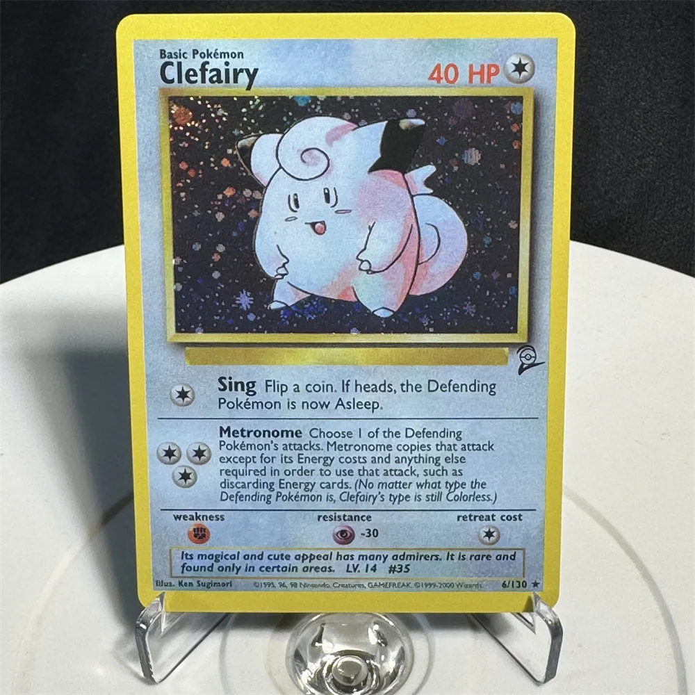 Pokemon Cards Foil Flash Card Gym Heroes/Team Rocket Series Gyarados Clefairy Hitmonchan Trading Card Toys Gifts Proxy Card