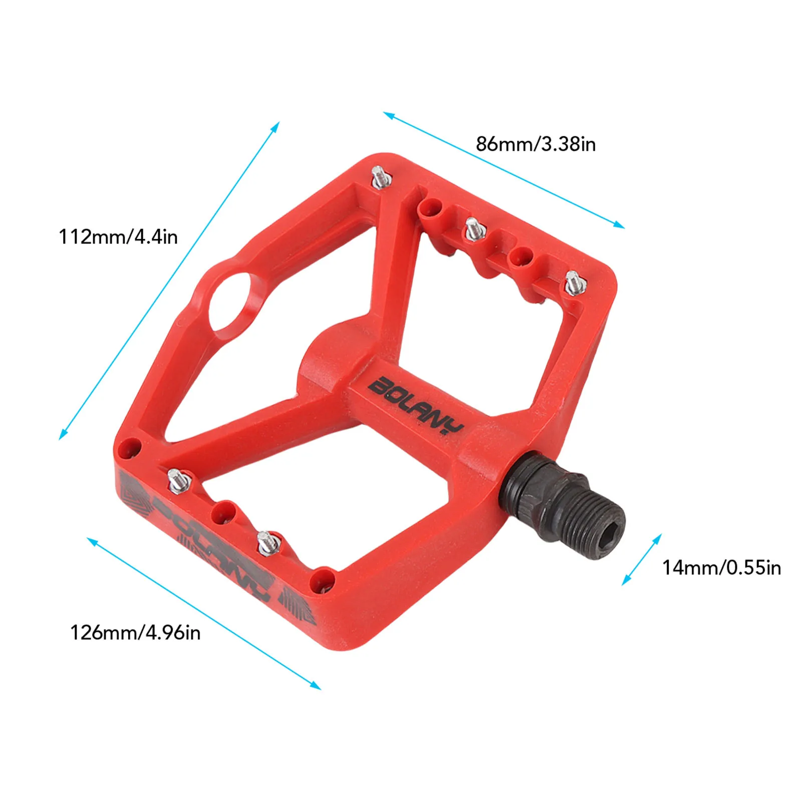 دواسات الدراجة من ألياف النايلون بمحمل مزدوج ومضادة للانزلاق وخفيفة الوزن ومنصة مسطحة ودواسات الدراجة أنيقة وسهلة الاستخدام للدراجات الجبلية باللون الأحمر