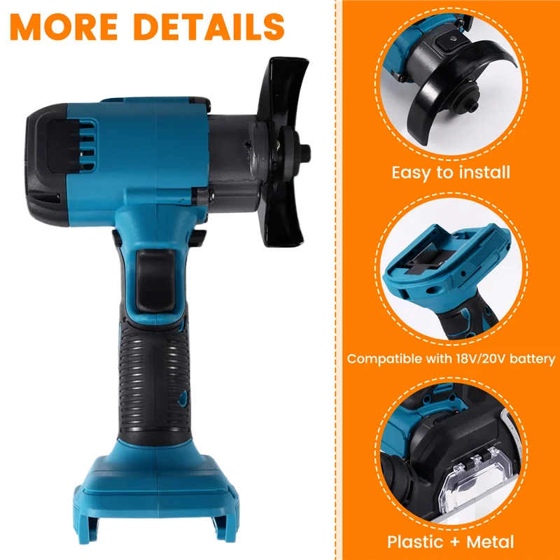 J1UL1N 3Inch 20000RPM Cordless Electric Angle Grinder Fit Cutting Polishing  Power Tools For  18V 20V Battery