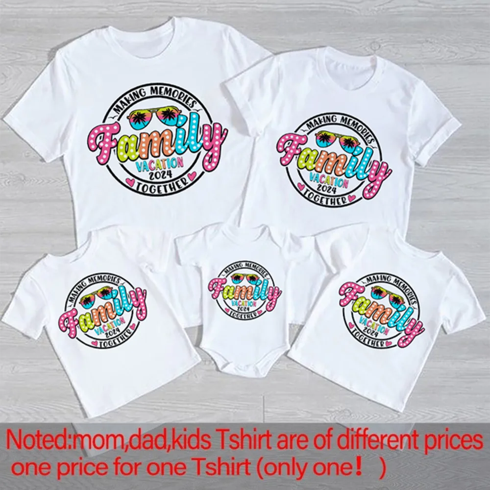 Making Memories Together Family Vacation 2024 Matching Outfit Adult Kids T-shirt Tops Baby Bodysuit Travel Faimily Look Clothes