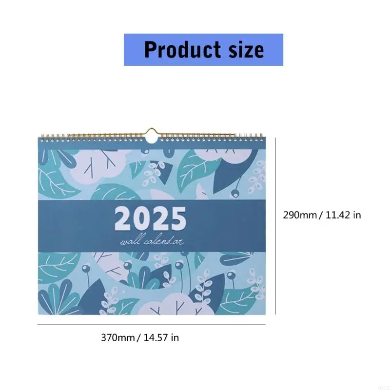 Q1JC 2025 الحائط التقويم المعلق الشهري المراجع 18 شهر