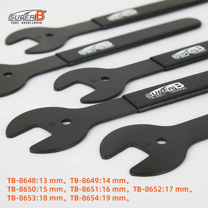 Super B Bicycle Tools Hub Cone Spanner 13-19mm Spec MTB Road Bike Hub Spanner Tool Designed for Riders and Home Mechanics