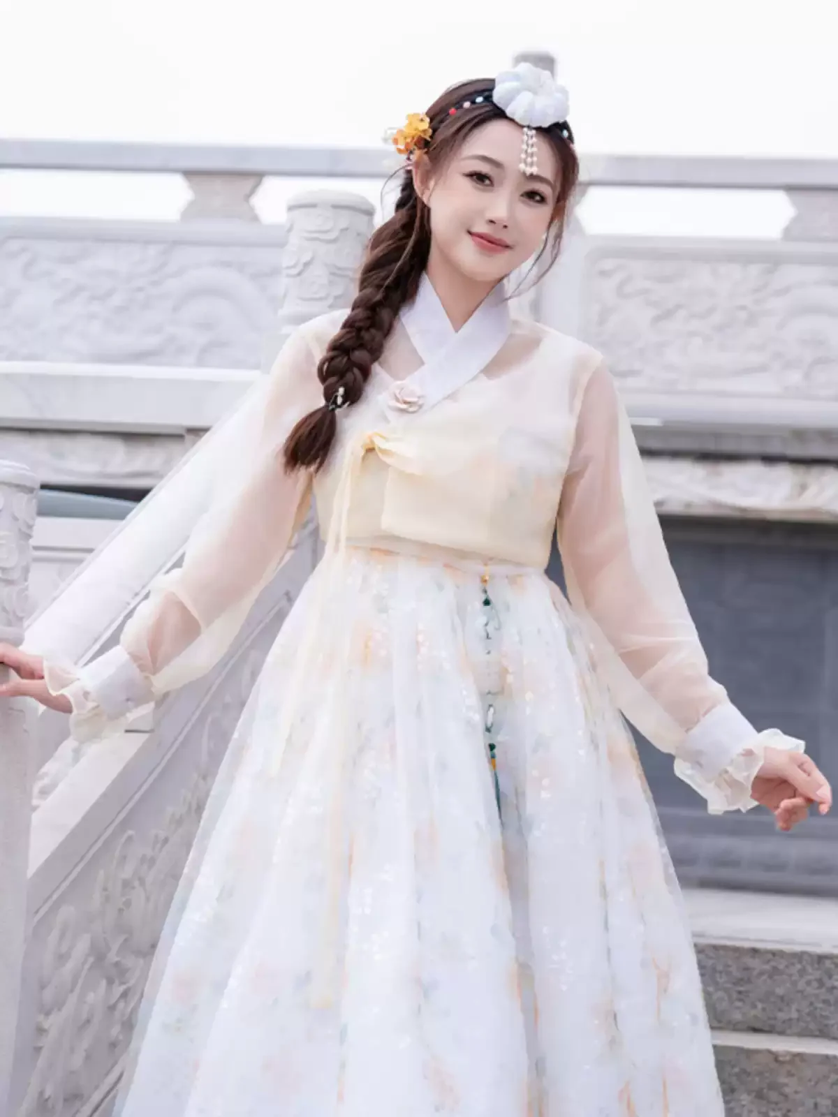 Hanbok coreano tradicional para mujer, disfraz de baile Princ Sle, traje étnico Minori Faion Photoaphy, poliéster...