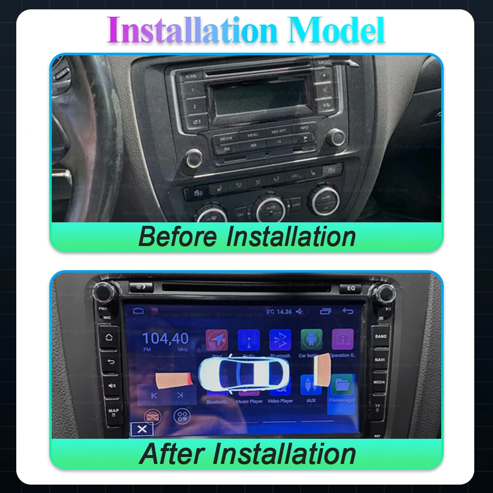 Android 16 For Vw Skoda Golf 5 6 Touran Passat B6 B7 Polo Car Radio Multimedia Wireless Carplay Auto Screen Gps Navigation 5g