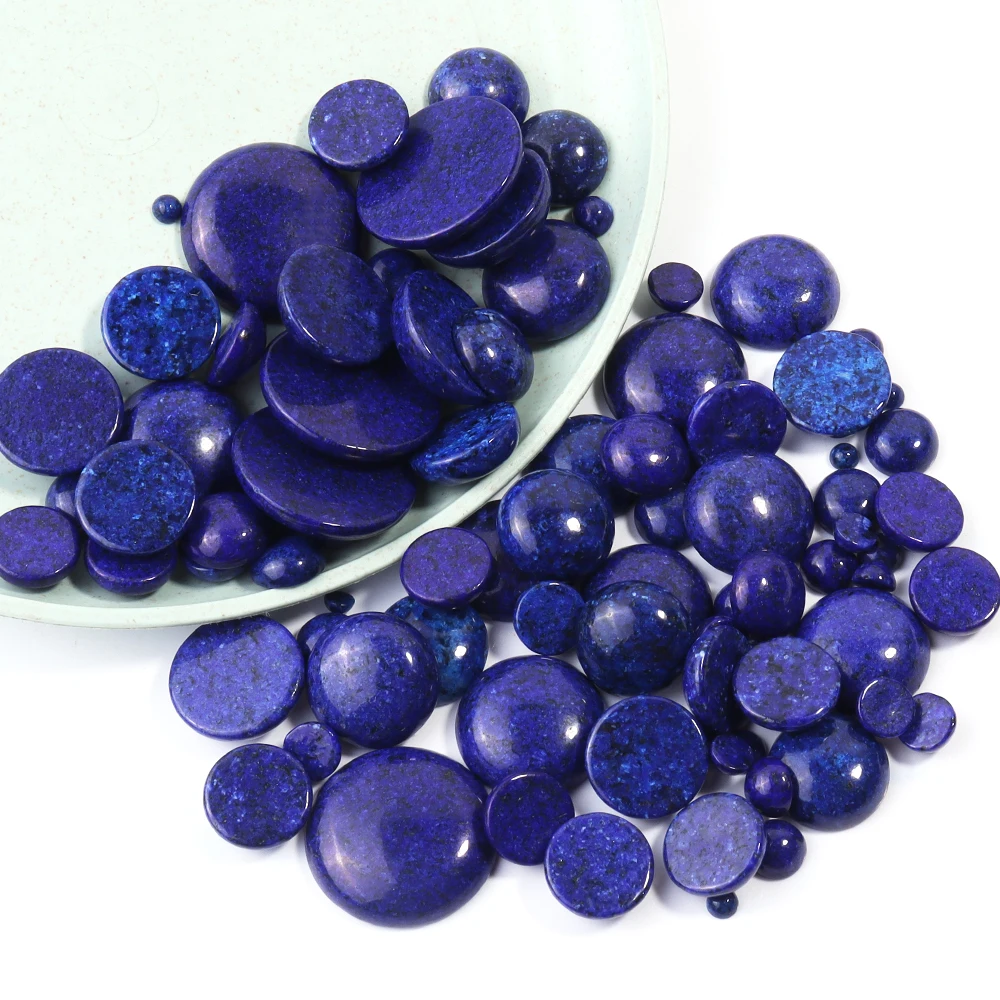 5-10pcs 4 6 8 10 12 14 16 18 20 25mm Round Lazurite Cabochons Natural Bulk Stone Bead for DIY Jewelry Making Pendant Bracelet
