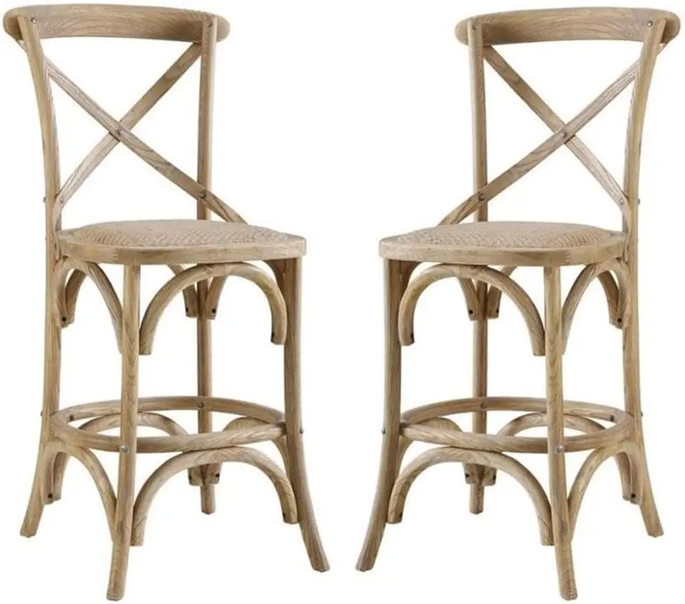 Wood Counter Stool Set in Gray Wash, Móveis, 24 ", 2 pcs