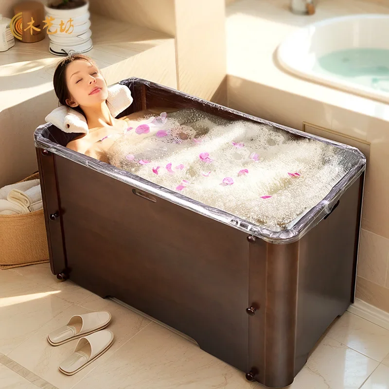 Wooden bucket bath bucket can be disassembled and assembled to save space