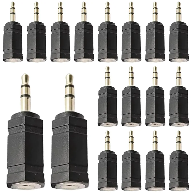 5Pcs Stereo 2.5mm 3.5mm Male Plug to 2.5 3.5 Female Jack Socket Converter Connector for Audio Video Adapter