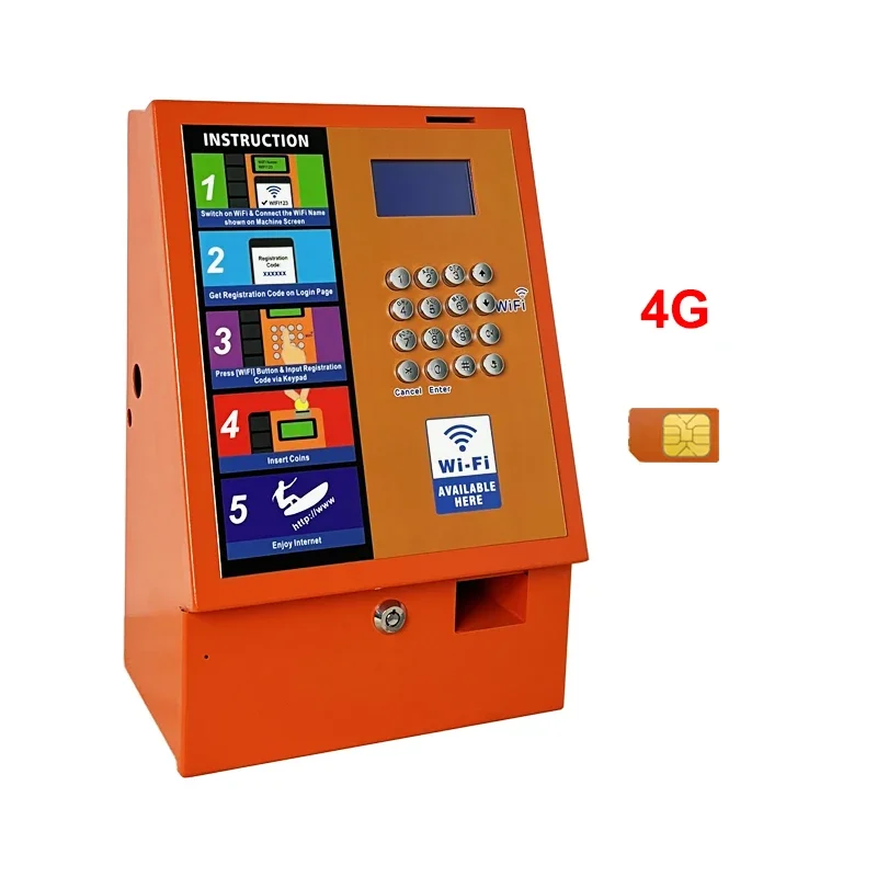 New Technology 2022 Smart Outdoor Coin-operated Hotspot Business 4G Mquina WiFi Vending WiFi Machine in Pizza Coffee Store