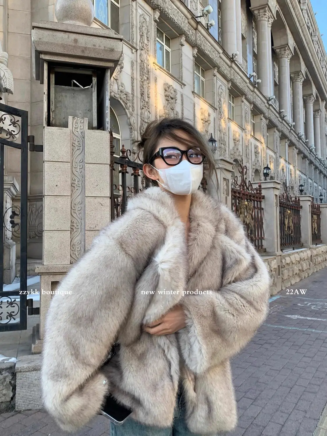 Autumn Winter Oversized Loose Casual Soft Thick Warm Hairy Faux Fox Fur Coat Women Long Sleeve Fluffy Jacket