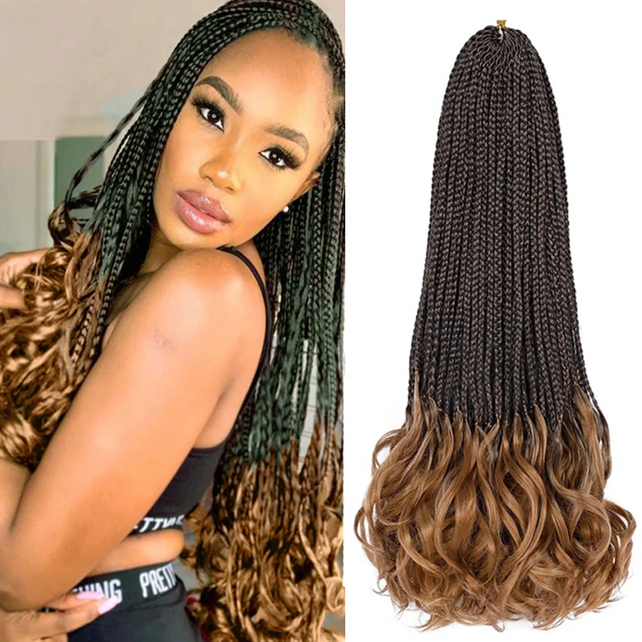 

Synthetic French Curl Crochet Braids 18 Inch 1Packs French Curly Braiding Hair Crochet Goddess Box Braids Crochet Hair