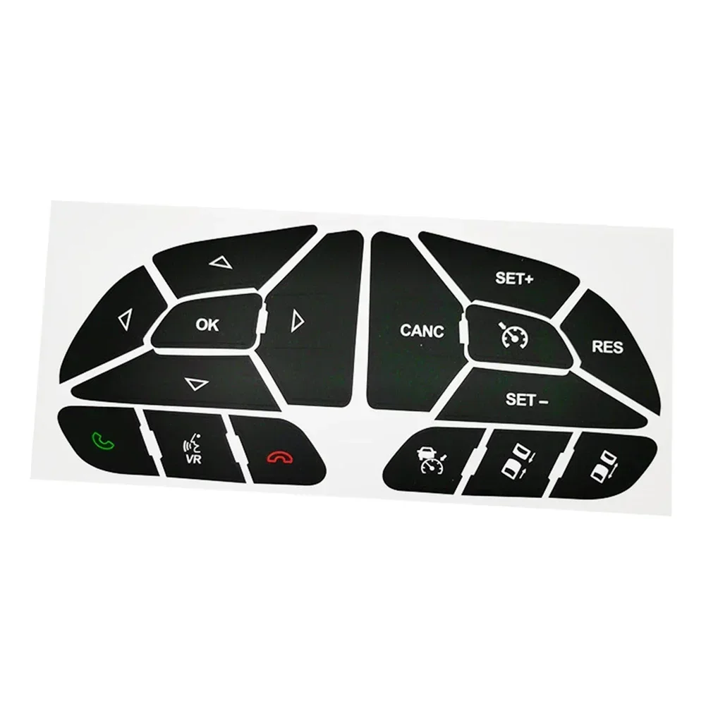 Button Repair Decal Sticker For Jeep For Cherokee (1421) And For Commander Steering Wheel Controls With Vinyl Material