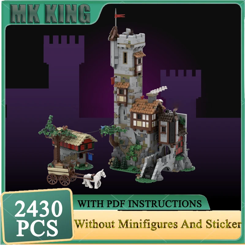 中世の城 Moc ビルディングブロック ウルフパックタワー モデル モジュラーテクノロジー ブリック DIY 組み立ておもちゃ 建設 ホリデーギフト