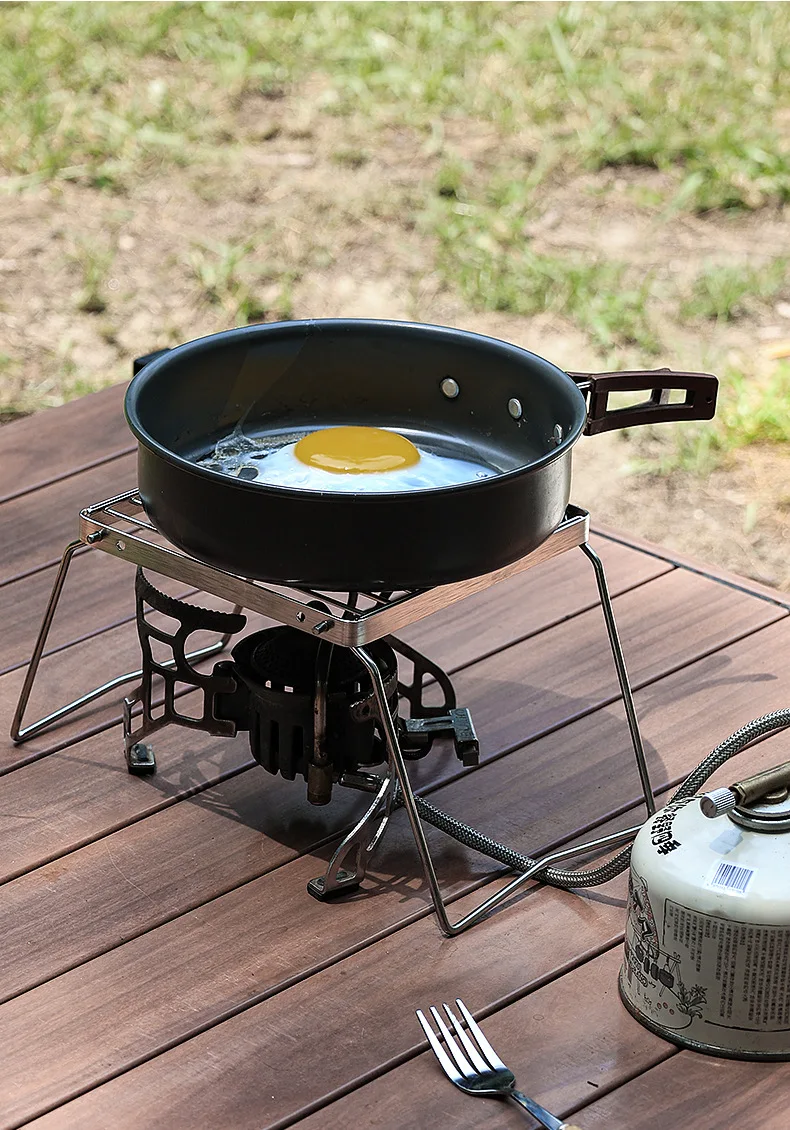 Outdoor Stainless Steel Stove Holder Camping Portable Folding Mini Barbecue Rack Set Pot Holder Baking Tray Holder