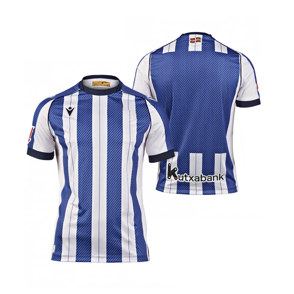 

Macron 25-26 Season Home And Away Jerseys Blue And White Vertical Stripes Club Jerseys Fan Equipment Breathable And Quick Drying
