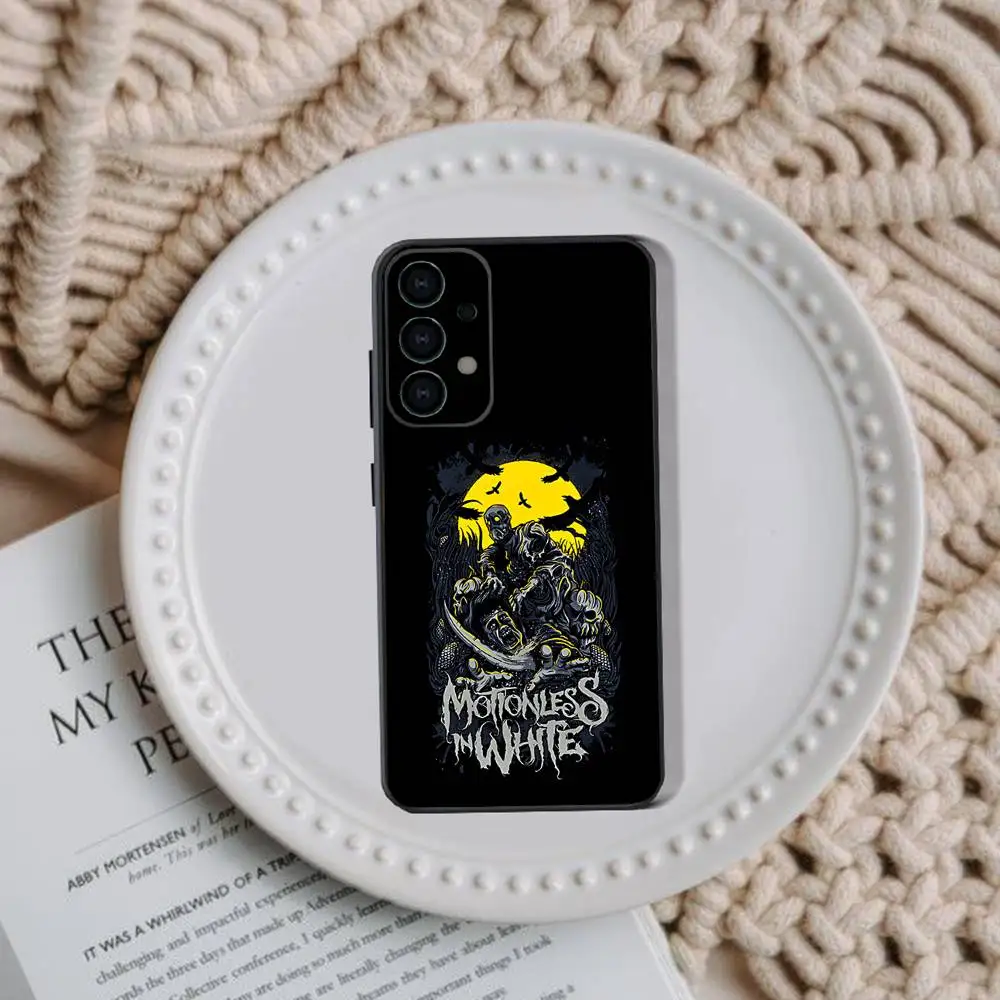 M-Motionless In White Phone Case For Samsung Galaxy A73,72,51,53,52,71,22,5G,Note,J7,8,9 Soft Black Cover
