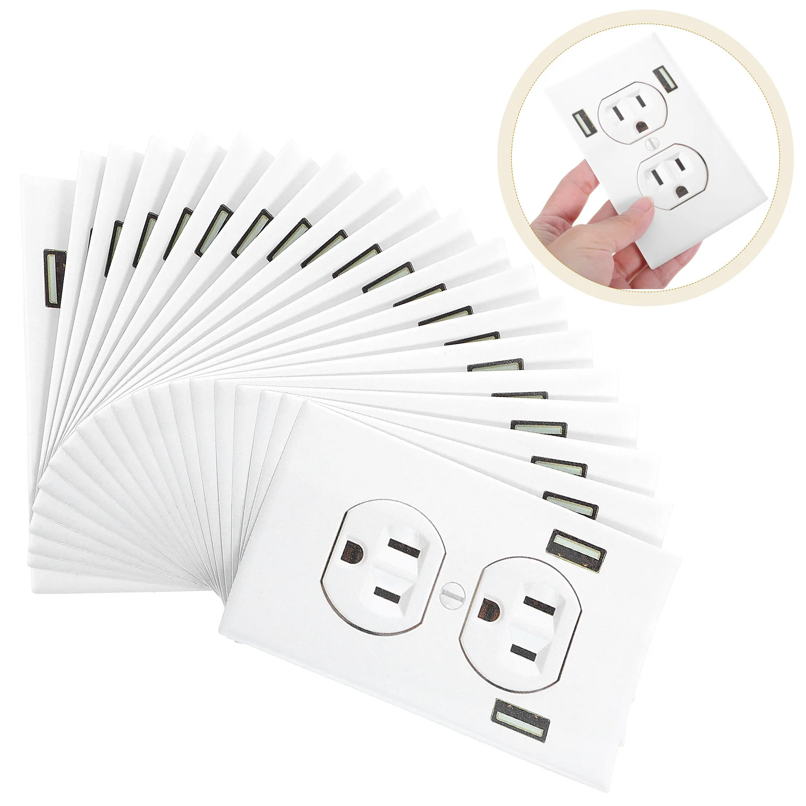 

20Pcs Power Socket Fake Stickers Realistic Outlet Decals for Home Office Pranks Party Favors Adult Joke Supplies