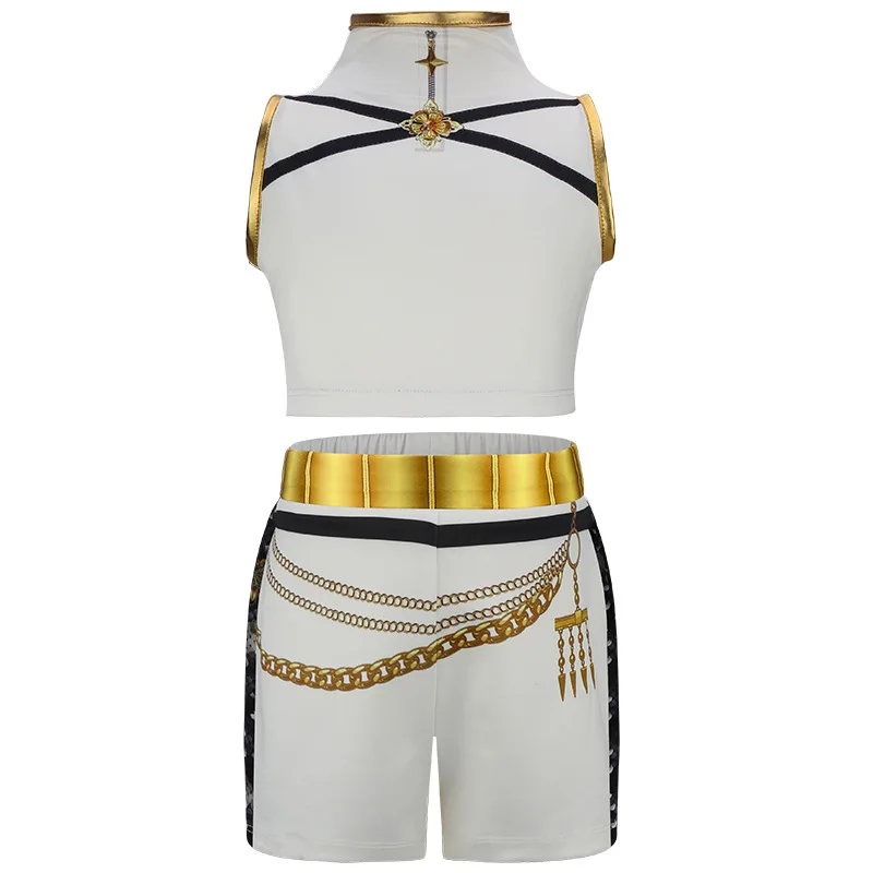 새로운 Kpop 영화 할로윈 의상 소녀 루미 코트+탱크탑+반바지 세트 어린이 악마 코스프레 의상 아이돌 가수 변장 드레스업