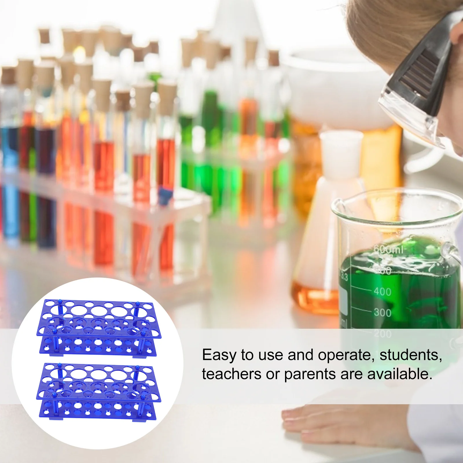 

2Pcs Detachable Tube Holder Plastic Test Tube Rack Laboratory Tool 28 Holes for Research Testing Laboratory Tool