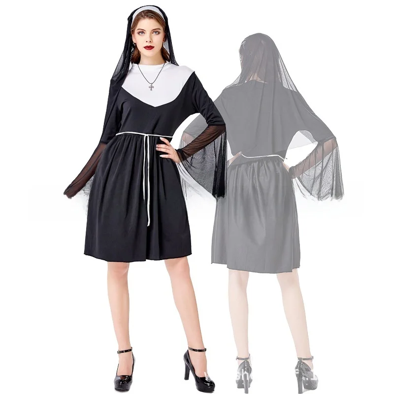 Nieuwe XL Kerk Moeder Mary Nun Kostuum Stage Performance Outfit Halloween Rollengang Kostuum Chinese Productie Zomer 2025