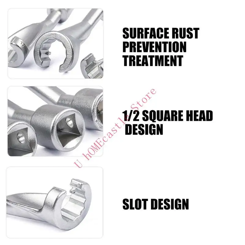 63HF 14mm/17mm/19mm Car Fuels Line Spanner Wrench Suitable for Easy Injector Maintenance Steel Comfortable Grip Easy Handling