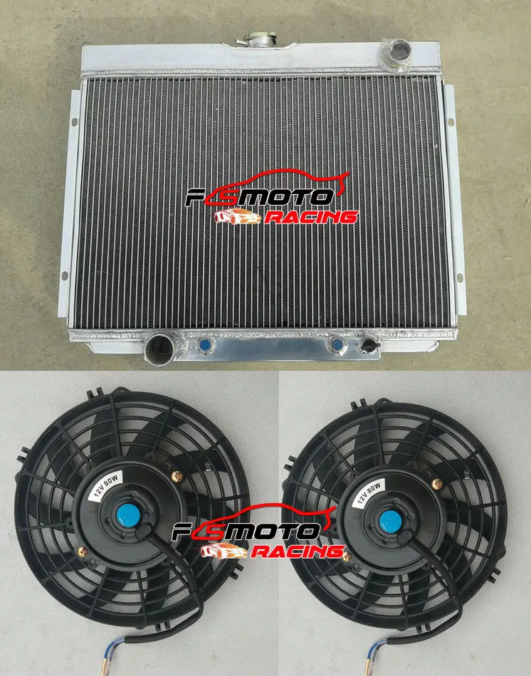 Aluminum Radiator + Fans For Ford Mustang / Mercury Cougar/XR7/Torino 1967-1970 1968 1969 67 68 69 70