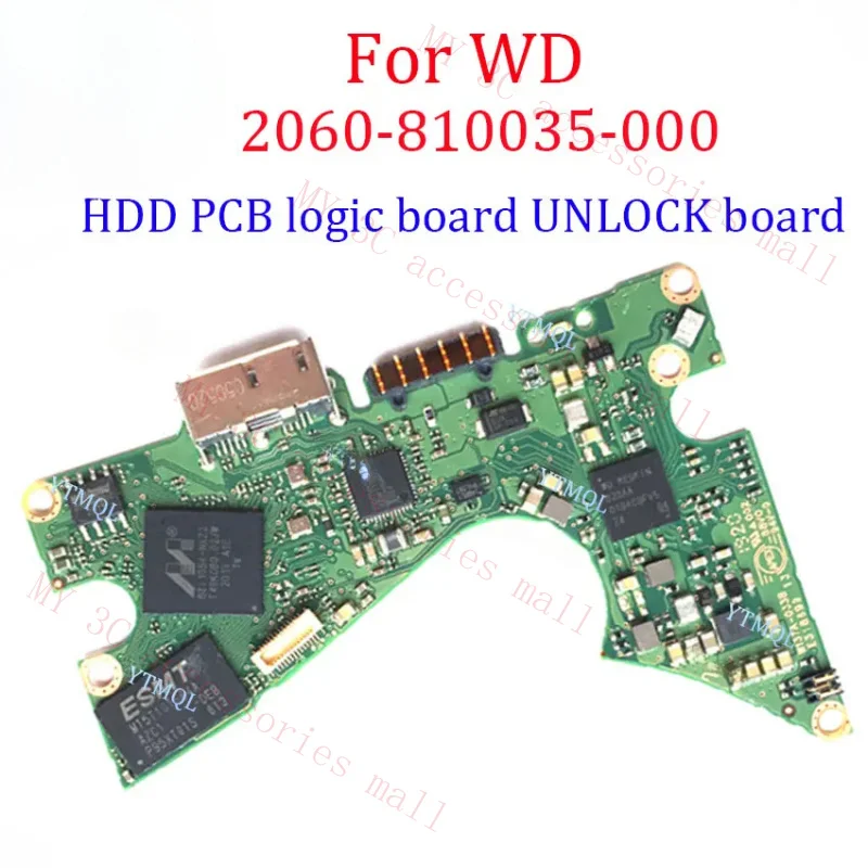 1PCS HDD PCB logic board UNLOCK board 2060-810035-000 REV P0 for WD USB 3.0 4TB 5TB hard drive repair data recovery PC3000