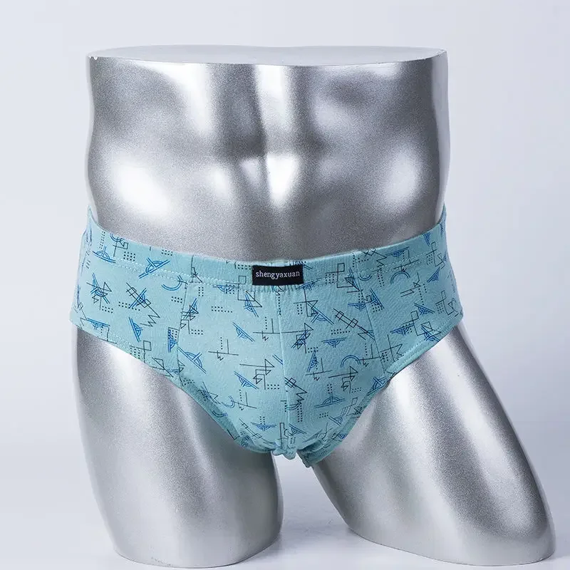 Men\'s Briefs 7Pcs/Lot High quality Male 100% Cotton Printed Briefs Loose PLUS Size Men\'s Youth Shorts Briefs