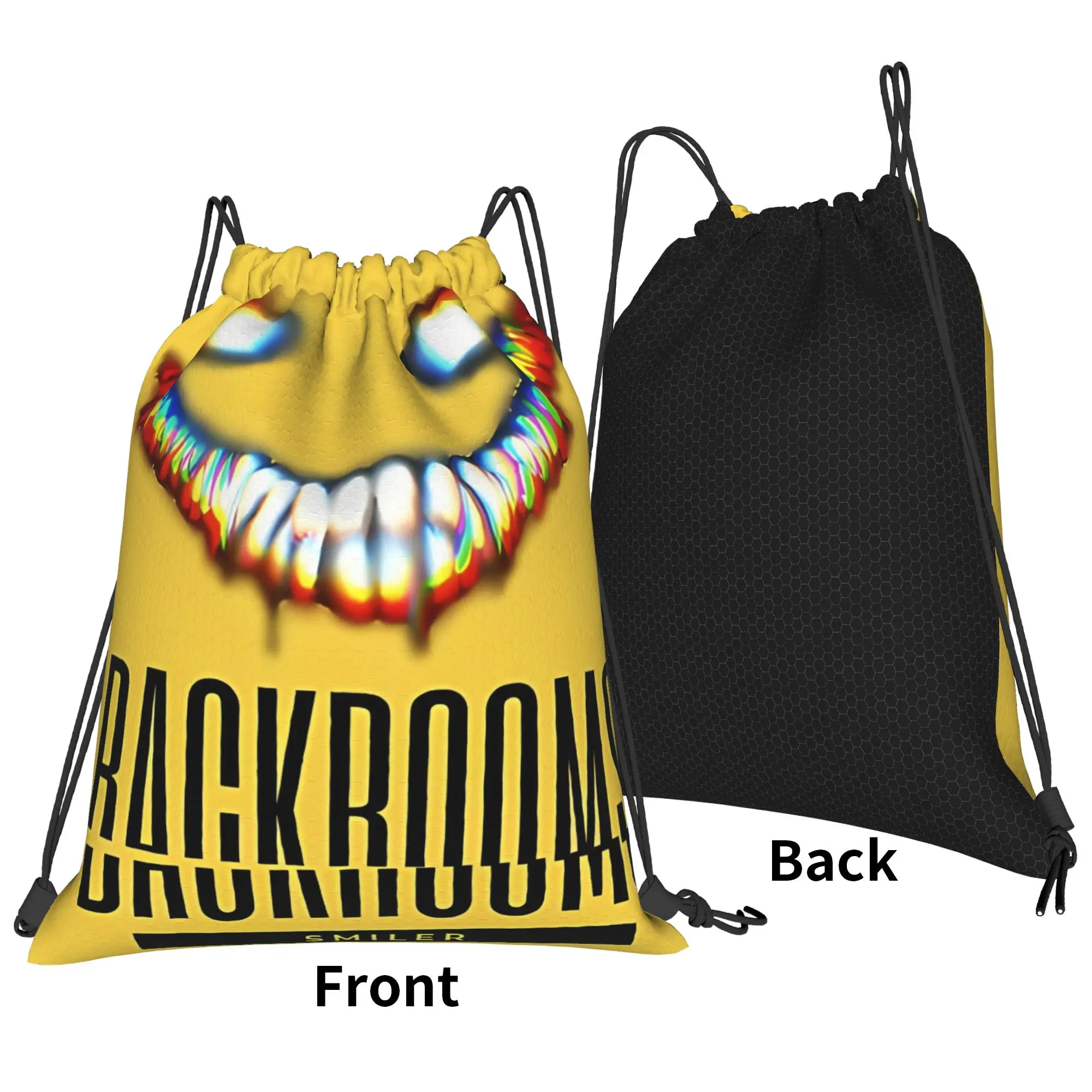 Backroom's Smiler Backrooms entity Portable Drawstring Bags Sports Riding Gym creepy aesthetic Storage Backpacks