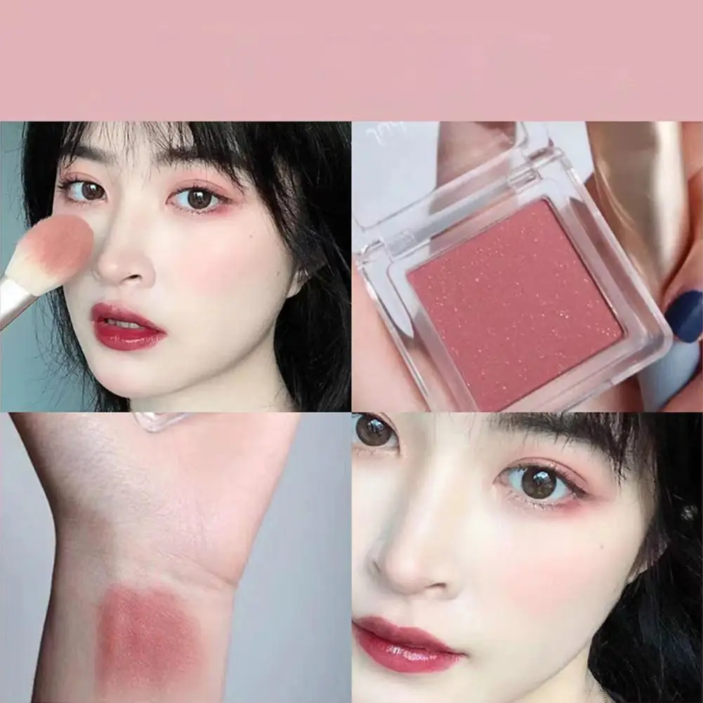 Tavolozza di fard monocromatica rosa biancospino guancia tinta fard polvere trucco viso naturale opaco Peach Rouge Contour Shadow Palette