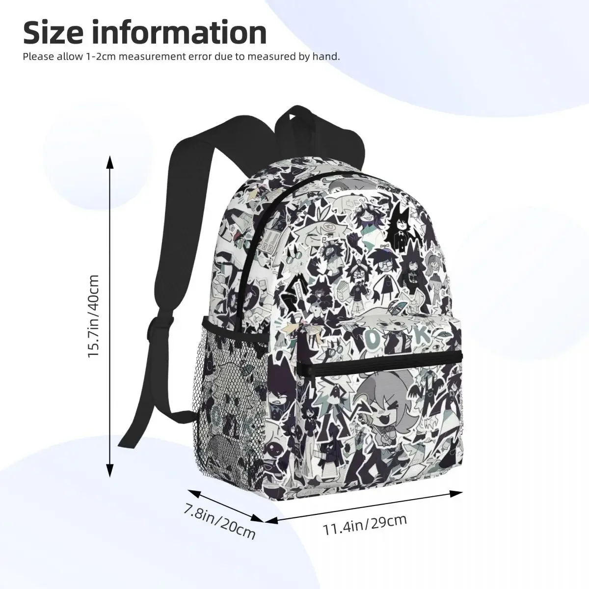 Fundamental Paper Education Doodle Game Student Backpack School Bag Hiking Travel Daypack for Men Women Bookbag Shoulder Bags