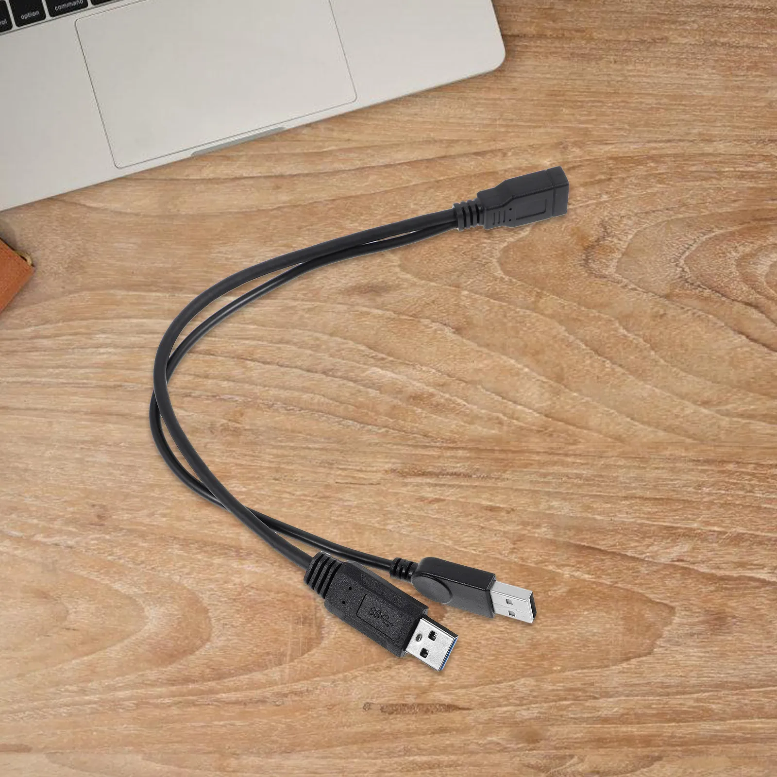 USB Splitter Y Cable Power Adapter 2 Male to 1 Female Extension Connector USB Extension Cord for Portable Hard Disk Computer Use