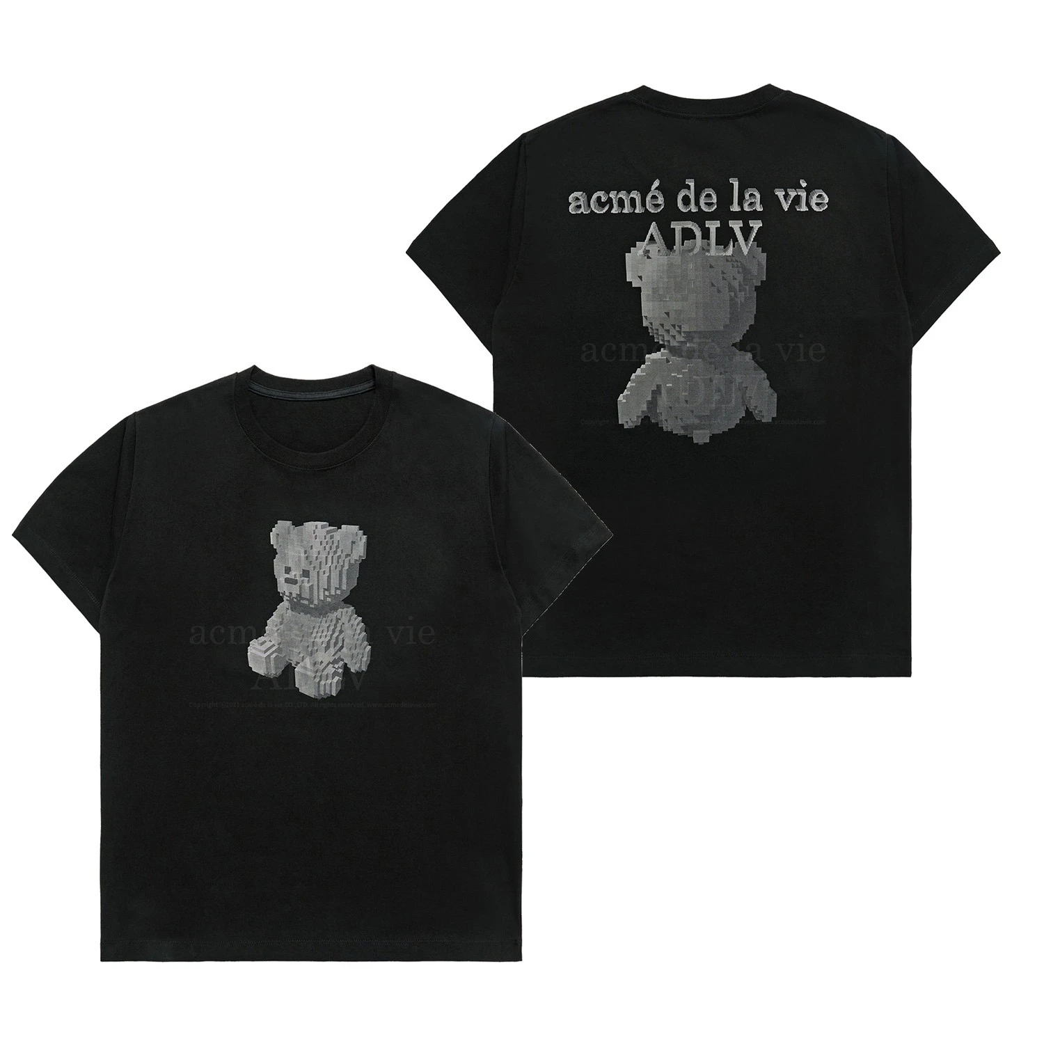 Quan Shunrong Has The Same Korean Trendy Brand ADLV Short-sleeved HOSHI Joint Bear Tiger Large Size Loose T-shirt for Men Women