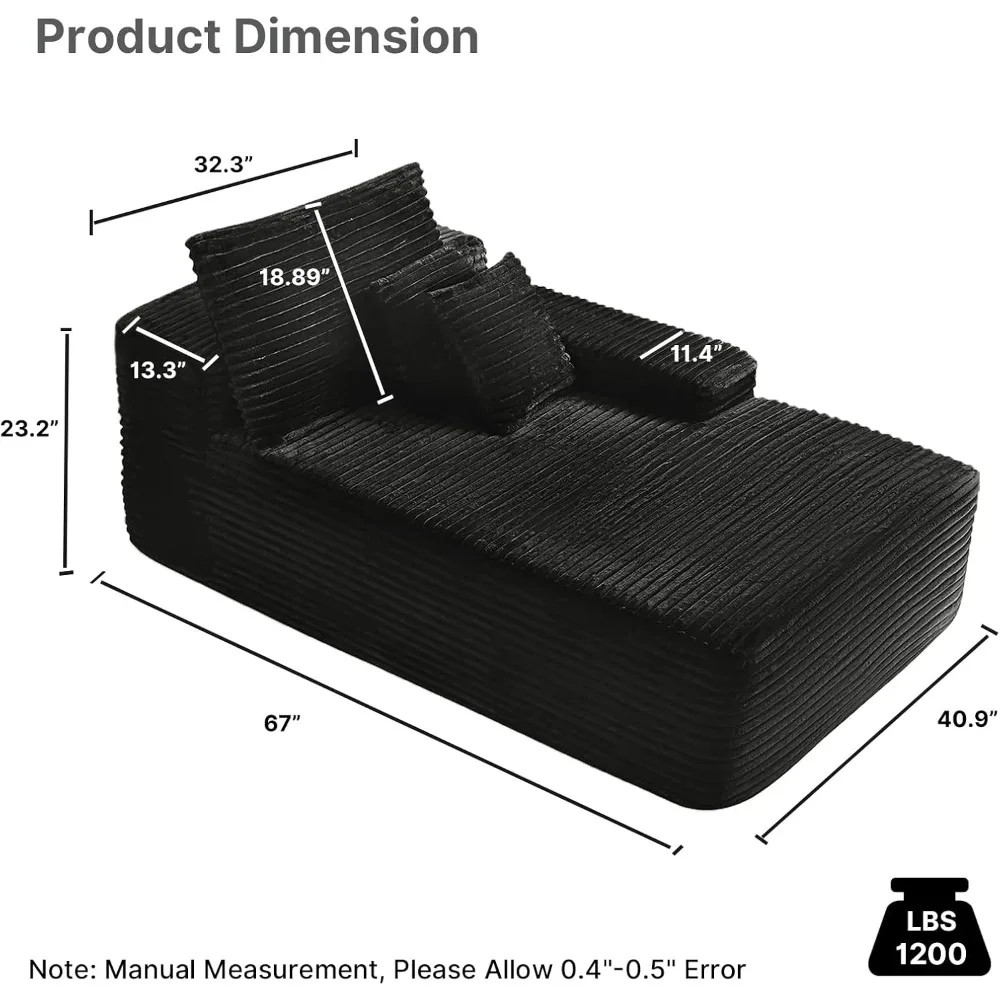 كرسي صالة كبير الحجم داخلي، سرير أريكة قصير أسود بدون عظم، أريكة سحابية مريحة لغرفة المعيشة #2