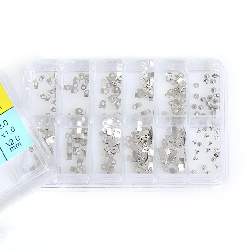Watch Movement Holder Clamps Screws Assortment Set Casing Securing Adapter Metal Watchmaker Fix Repair Spare Tool Kit With Box