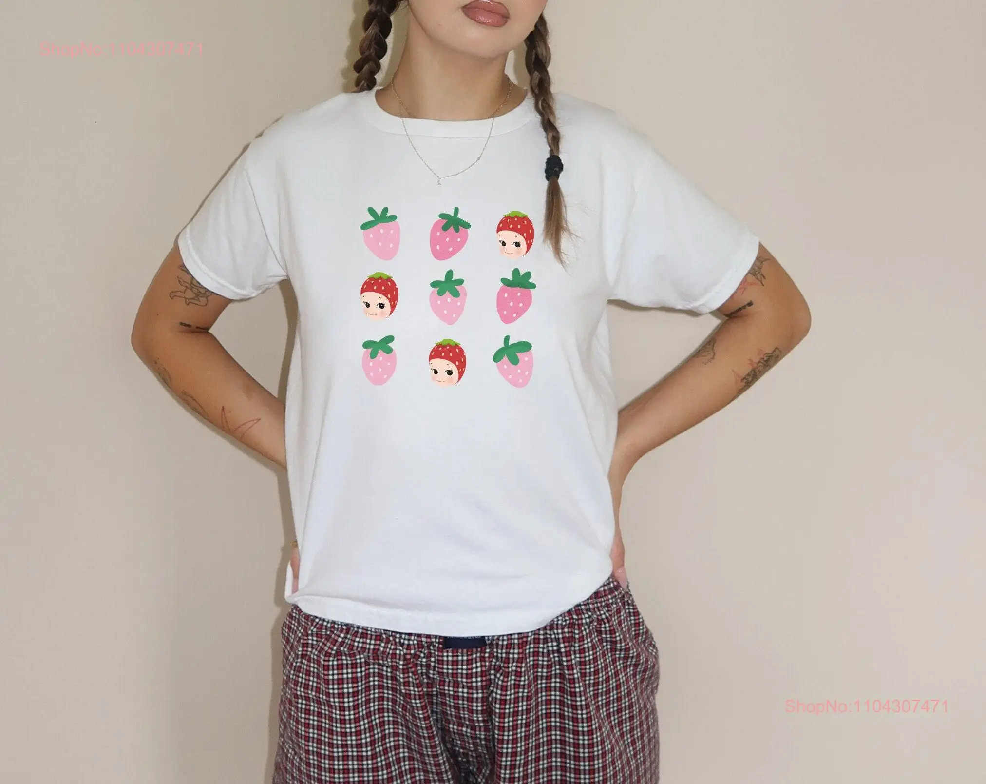 Strawberry Sonny Angel Baby T Shirt Lover Merch for Friend Clothes Relaxed Fit long or short sleeves