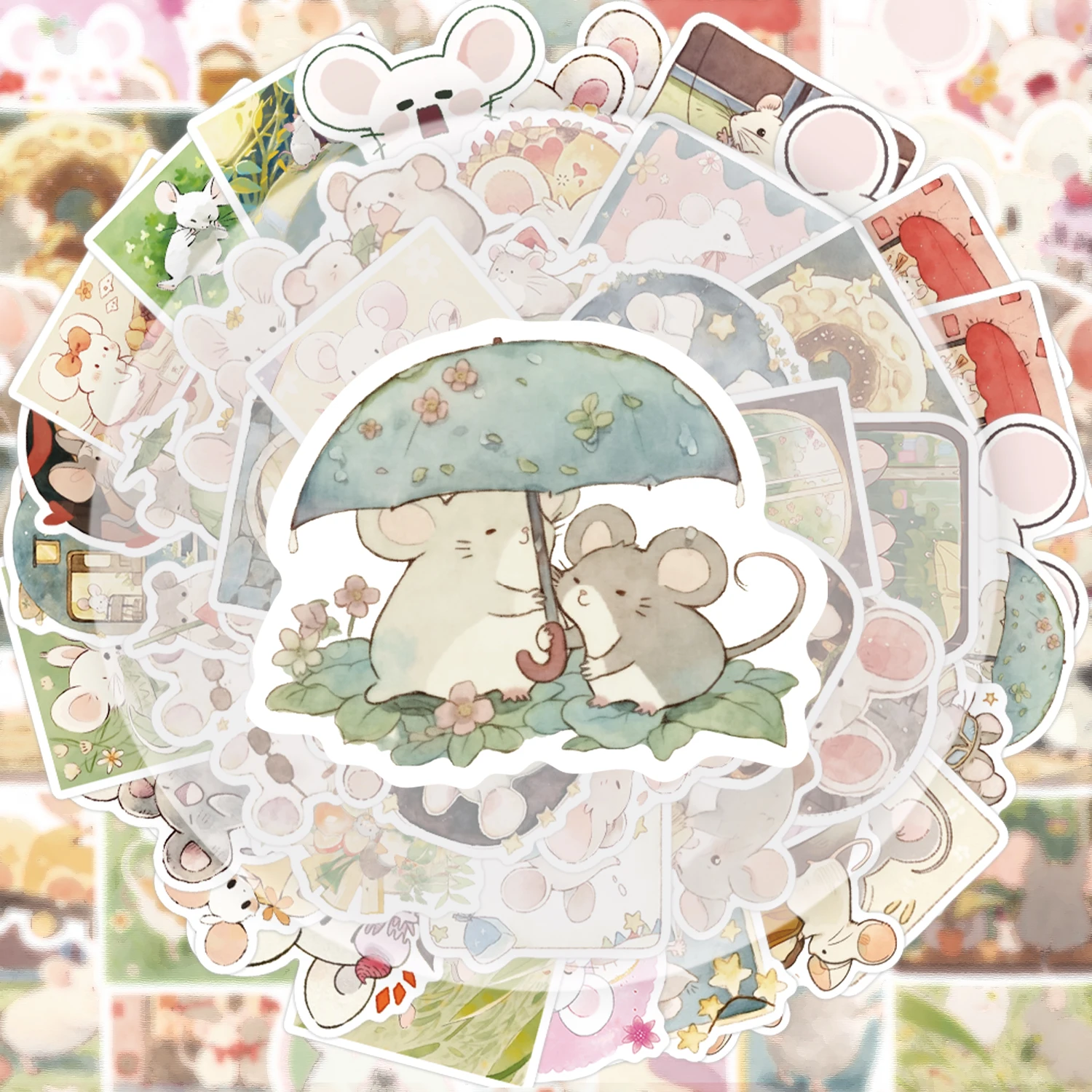 

50 Cute Animal Rat Graffiti Stickers, Suitable for Decorating Water Bottles, Laptops, Cell Phones, Suitcases, Skateboards, Guitars, Gift Boxes, and Party Decorations