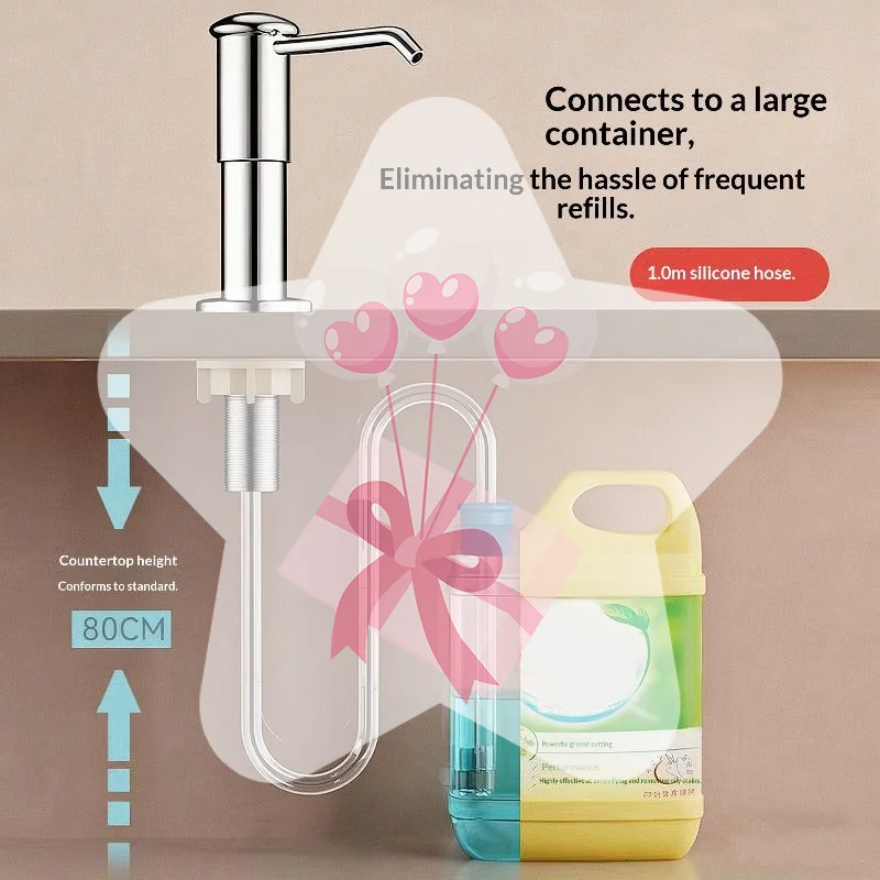 1 Set Countertop Soap Dispenser Pump Dish Soap Dispenser For Kitchen Sink 40