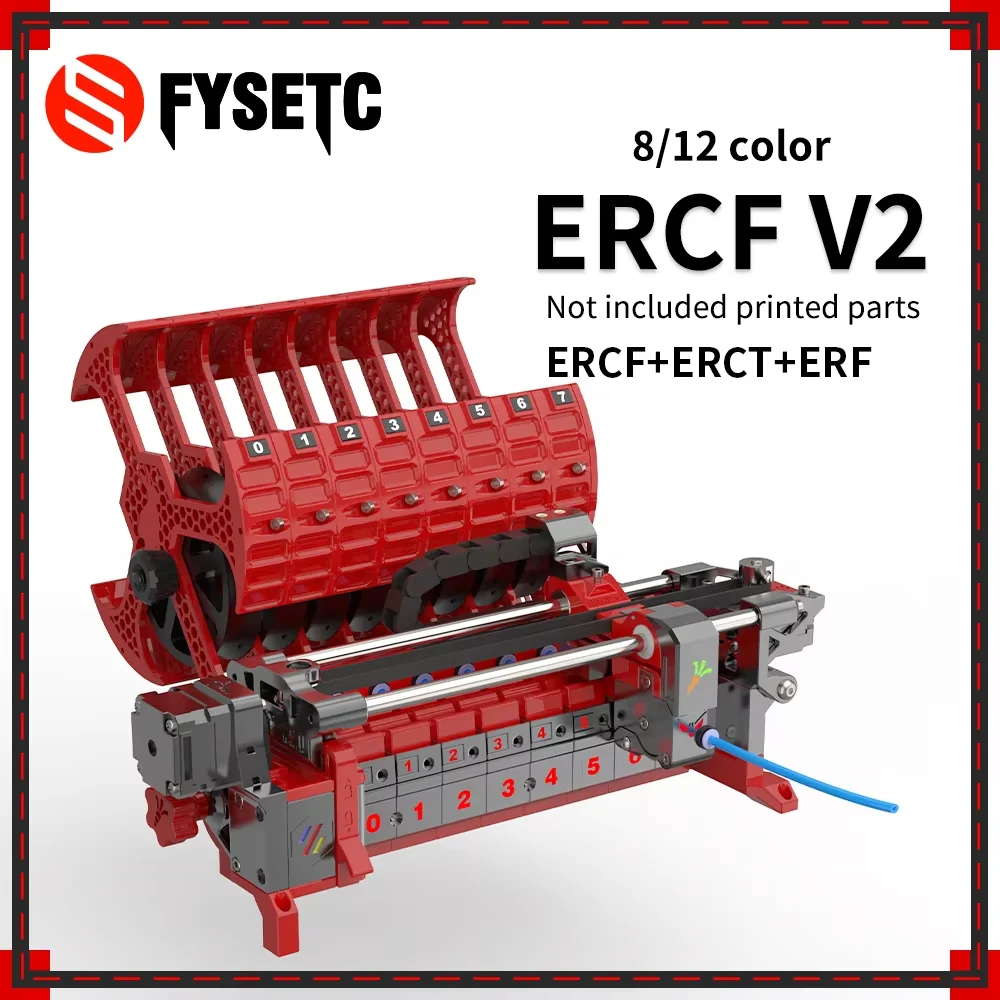 

FYSETC VORON ERCF V2 Kit ERCT ERF 8/12Color Enraged Rabbit Kit Multi-color Printing for Klipper Voron 2.4 Trident 3D Printer