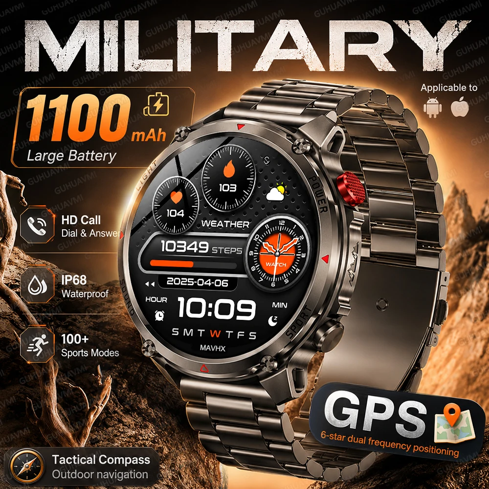 Outdoor Power Meter Box - Novo Smartwatch Militar 2026 com Bateria